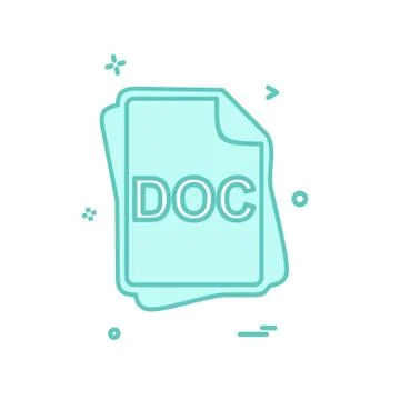 DOC file type icon design vector Stock Illustration