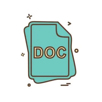 DOC file type icon design vector Stock Illustration