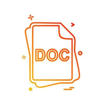 DOC file type icon design vector Ilustración de archivo
