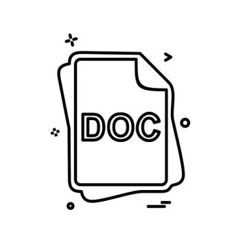DOC file type icon design vector 库存插图