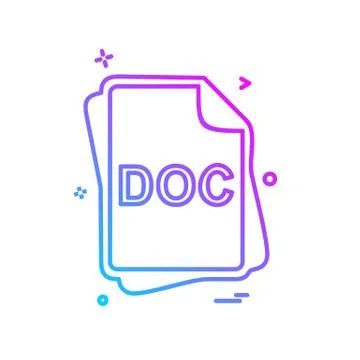 DOC file type icon design vector Stock Illustration