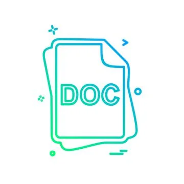 DOC file type icon design vector Ilustración de archivo