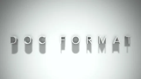 Doc format 3D title animation with shadows on a white background Stock Footage 297801982