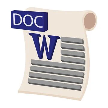 DOC icon, cartoon style Illustrazione stock