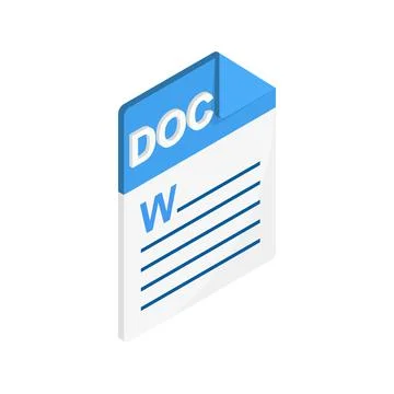 DOC icon, isometric 3d style Stock Illustration