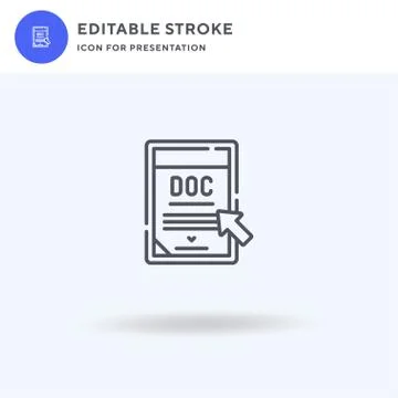 Doc icon vector, filled flat sign, solid pictogram isolated on white, logo 스톡 일러스트