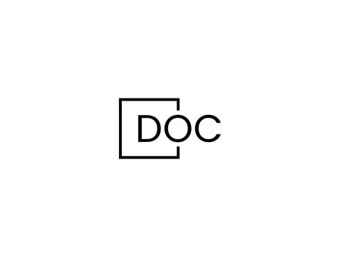 DOC letter initial logo design vector illustration Illustrazione stock