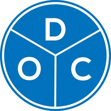 DOC letter logo design on white background. DOC creative circle letter logo c 스톡 일러스트