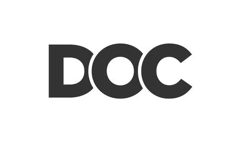 DOC logo design template with strong and modern bold text. Initial based ve.. Stock Illustration