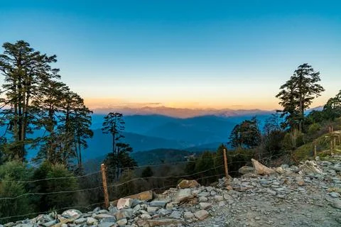Dochula Pass Valley View Stock Photos