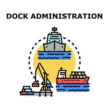 Dock administration system managing maritime logistics operations イラスト素材