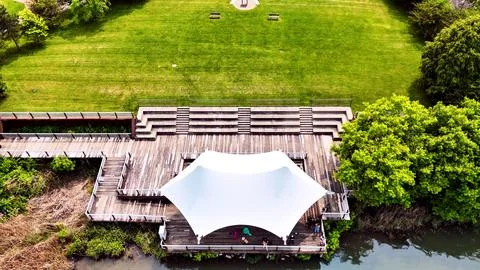 Dock and a Pavilion - Inner Harbor - Syracuse, NY Stock-Fotos