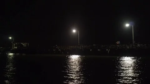 Dock by the Bay at Night Video stock 73900834