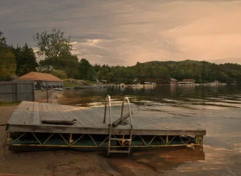 Dock on a beach Foto stock