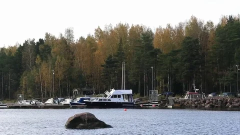Dock with boats Stock Footage 77235763