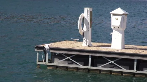Dock, bollards, cleats, lake Stock Footage 41645927