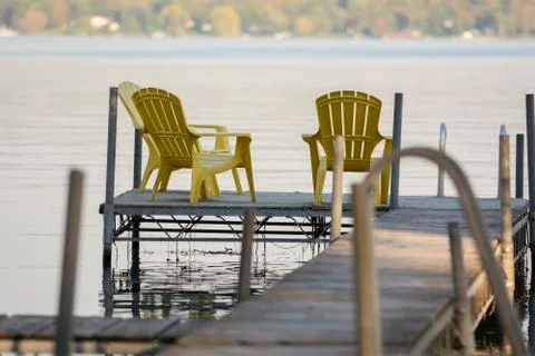 Dock chairs Stock Photos