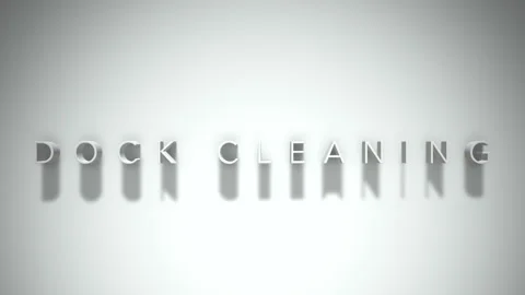 Dock cleaning 3D title animation white text on a white background Stock Footage 300618282