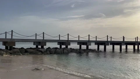 A dock during sunset 스톡 동영상 198028588