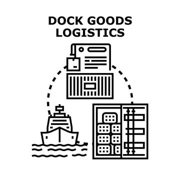 Dock goods logistics distributing cargo worldwide concept イラスト素材