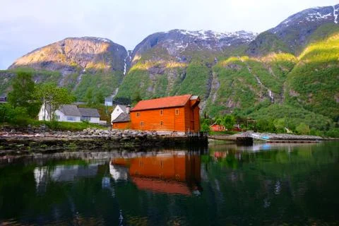 Dock house located in an Eidfjord Stock Photos