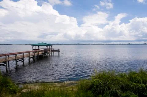 Dock on Indian River Stock Photos