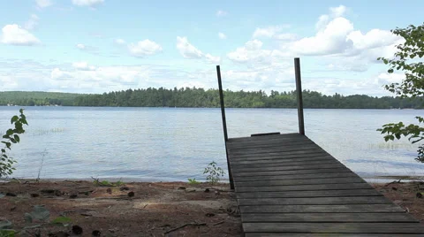 Dock on lake 2 Stock Footage 955367
