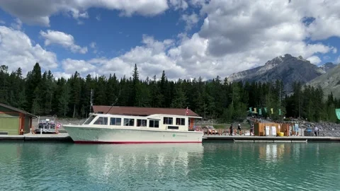 Dock at Lake Minnewanka Stock Footage 156258857