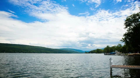 Dock Lake Timelapse Stock Footage 57751273