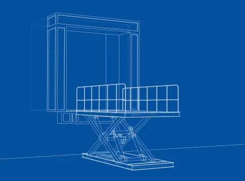 Dock leveler concept. Vector Stock Illustration