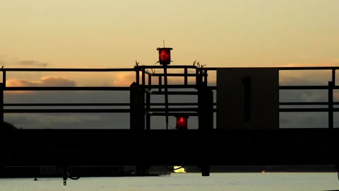 Dock Lights, Dock, Harbor Video stock 166714437