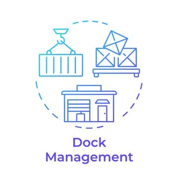 Dock management blue gradient concept icon Stock Illustration