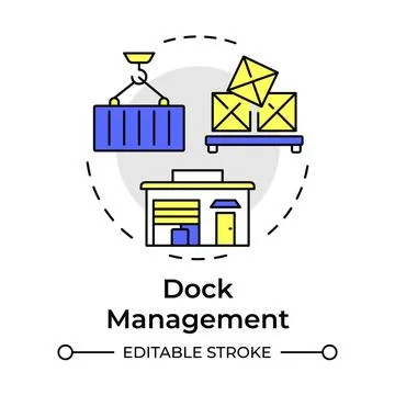 Dock management multi color concept icon Stock Illustration