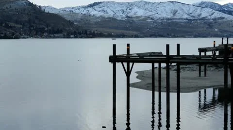 Dock on a Mountain Lake Stock Footage
