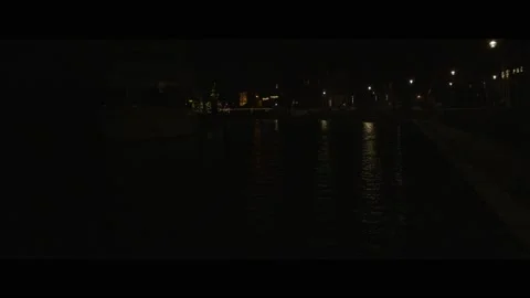 Dock at night Stock Footage 228793165