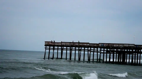 Dock Pier Out In The Ocean Stock-Footage 25425609