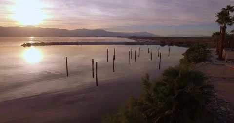 Dock Poles Sunset Stock Footage 60658121