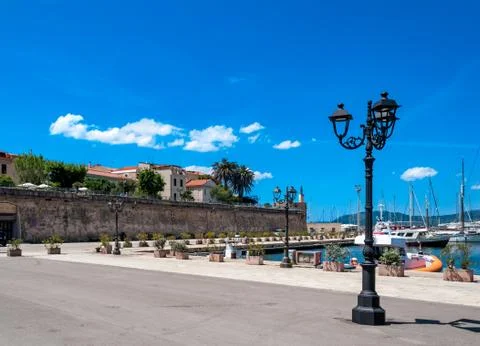 Dock of the port of alghero Stock Photos