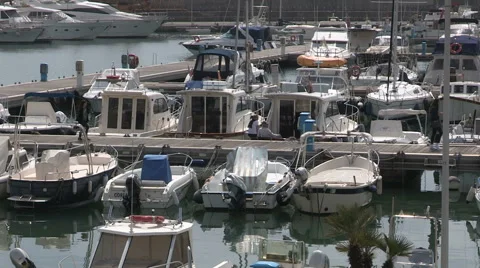 A dock in the port of Chiavari Stock Footage 57360733