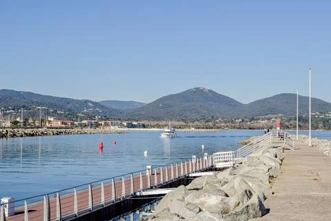 Dock port Cogolin Stock Photos