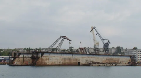 Dock port work Stock Footage 30412893