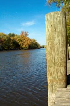 Dock on a river Stock Photos