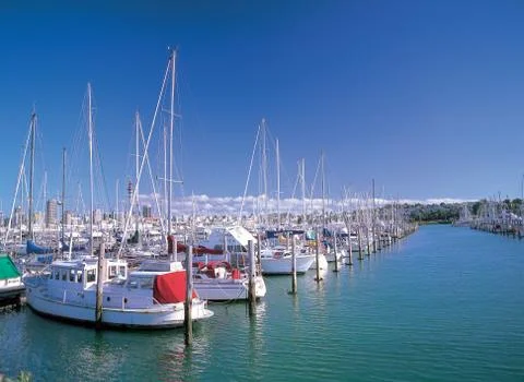 Dock with Ships Stock Photos