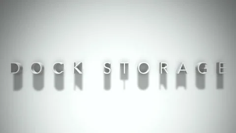 dock storage 3D title animation white te... | Stock Video | Pond5