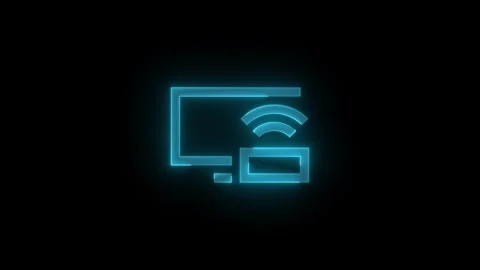 Dock stroke icon glowing neon animation, Glowing neon symbol animated Stock Footage 289401537