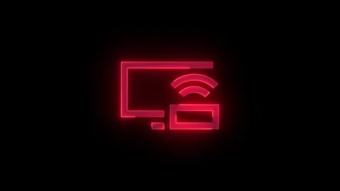 Dock stroke icon glowing neon animation, Glowing neon symbol animated Stock Footage 289401573