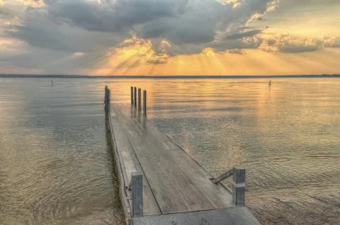 Dock sunset (2017 09 19 11 47 51 UTC) Stock Photos