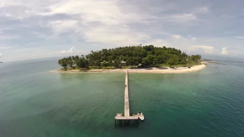 Dock Of The Topical Island Stock Footage 147381114