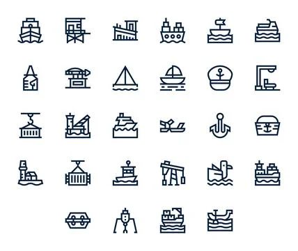 Dock Vector Icon Repository containing 28 Bold Line 256x256 Detail Enhanced.. Stock Illustration