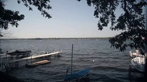 Dock view from shore Stock Footage 79696888
